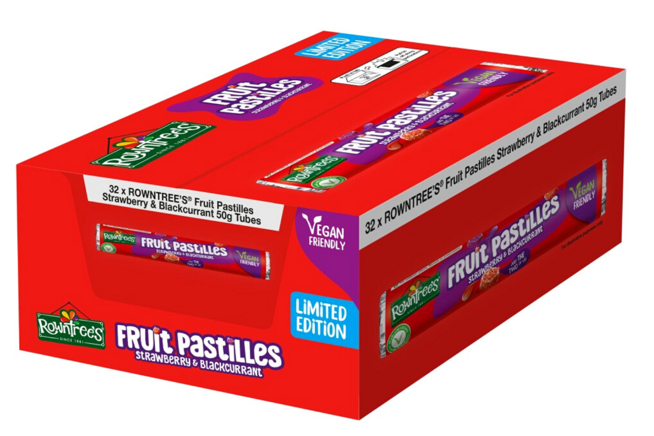 Box of Rowntree's Fruit Pastilles Strawberry & Blackcurrant Flavour